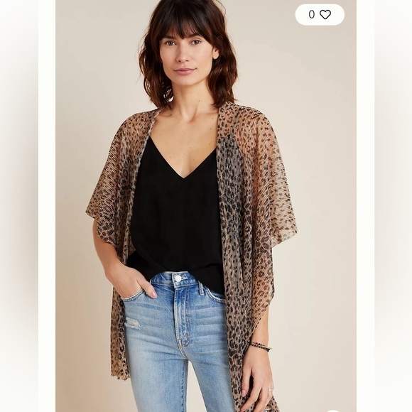 Anthropologie Akemi + Kin Jessie Leopard Kimono One Size - Picture 4 of 13